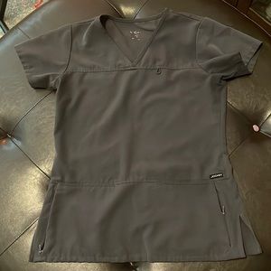 Grey Jockey Scrub Top